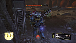 画像ギャラリー No.031のサムネイル画像 / 目立ちすぎる金と青の鎧で味方の盾となり,オルクどもを存分に屠れ! 良質なTPS「ウォーハンマー40,000:スペースマリーン」レビュー