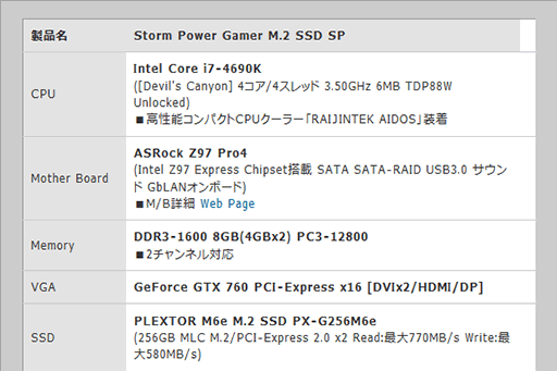 Devils CanyonPlextorM.2 SSDܤΥޡPCStorm