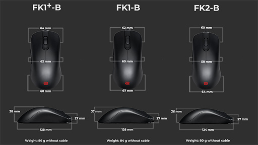画像ギャラリー No.010のサムネイル画像 / BenQ ZOWIE,搭載センサーを変更したゲーマー向けマウス「FK-B」「ZA-B」シリーズを発売。サイズ別に3製品ずつを用意