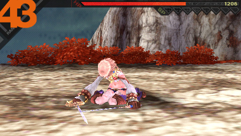 画像集 002 レンの奥義 金色冠 をスクリーンショットでチェック カプコン Psp用rpg Last Ranker の主人公ジグとヒロイン レンとの対決シーンを公開