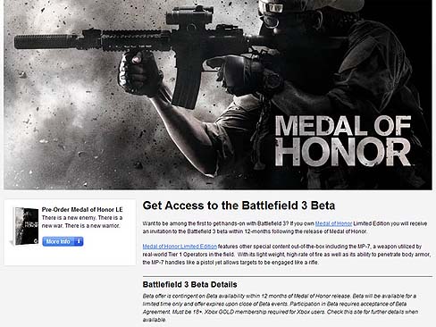 ꡼ No.002Υͥ / Electronic ArtsBattlefield 3פ¸ߤ餫ˡMedal of Honor ߥƥåɥǥ׹Ԥ˦¥ƥȤλøͿ