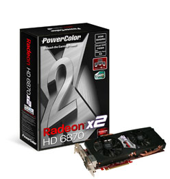 画像ギャラリー No.001のサムネイル画像 / HD 6870 2基搭載のPowerColor製カード発売。GTX 590比最大36%高速!?