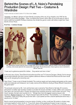 画像ギャラリー No.005のサムネイル画像 / Rockstar Gamesが手がける新作「L.A.Noire」の公式サイトがリニューアル。開発者が投稿したゲーム制作の裏話記事へのリンクもあり