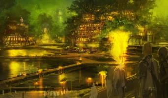 画像ギャラリー No.005のサムネイル画像 / 空と光,雪と街の灯。シリーズ15周年記念タイトル「Next Tales of(仮称)」,異世界の風景を描いたイメージイラスト4点を新たに公開