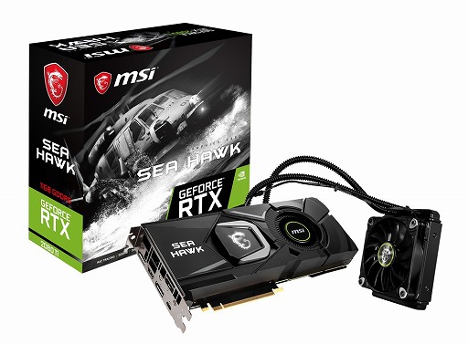 画像ギャラリー No.001のサムネイル画像 / 簡易液冷クーラー標準装備のGeForce RTX 2080 TiカードがMSIから