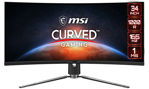 MSI,きついカーブのついた34インチ湾曲型液晶ディスプレイ「MPG