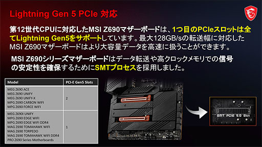画像集#010のサムネイル/MSI，第12世代Core対応のZ690搭載ゲーマー向けマザーボード計13製品を発表