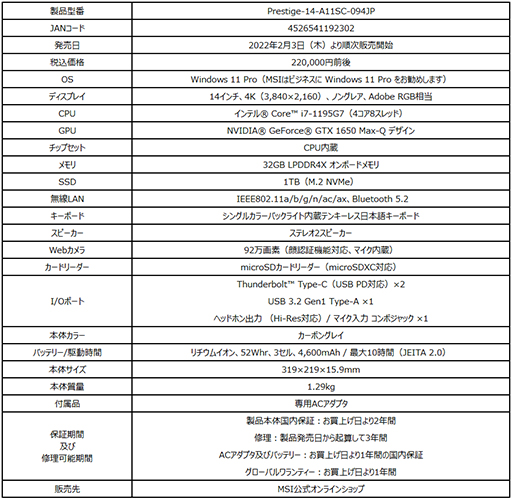画像ギャラリー No.013のサムネイル画像 / MSI,240Hz表示ディスプレイ搭載の17.3型モデルなどゲームノートPC計4製品を直販限定で発売