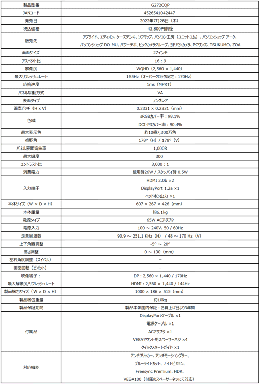 画像ギャラリー No.008のサムネイル画像 / MSI,170Hz表示対応のゲーマー向け湾曲型ディスプレイを発売。31.5型と27型の計2製品