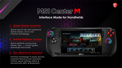 画像ギャラリー No.010のサムネイル画像 / 世界初のCore Ultra搭載携帯型ゲームPC「MSI Claw A1M」をチェック。性能だけでなくゲームパッドや放熱にも見どころあり!