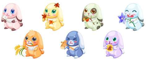 画像ギャラリー No.002のサムネイル画像 / 「虹色どうぶつ園」で“お月見”イベント。計7種のカラフルなウサギを入手可能