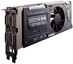 画像ギャラリー No.001のサムネイル画像 / 最大4画面に同時出力を行えるGTX 570搭載カードが玄人志向から登場