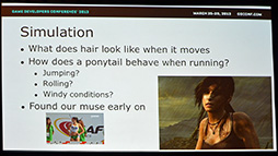 画像集#010のサムネイル/［GDC 2013］PC版「TOMB RAIDER」は髪がすごい。ララ・クロフト秘伝のヘアケア技術教えます