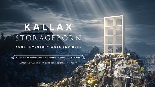 画像ギャラリー No.001のサムネイル画像 / 「Skyrim」,まさかの「IKEA」とのコラボDLCをリリース。収納力抜群のシェルフ“カラックス”が相棒として冒険に付き添う