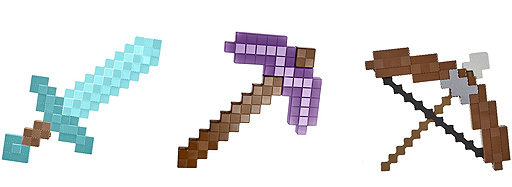 Minecraft より ダイヤモンドの剣 エンチャントされたツルハシ 弓矢がおもちゃに 弓矢はサウンドも再現 Minecraft より ダイヤモンドの剣 エンチャントされたツルハシ 弓矢がおもちゃに 弓矢はサウンドも再現
