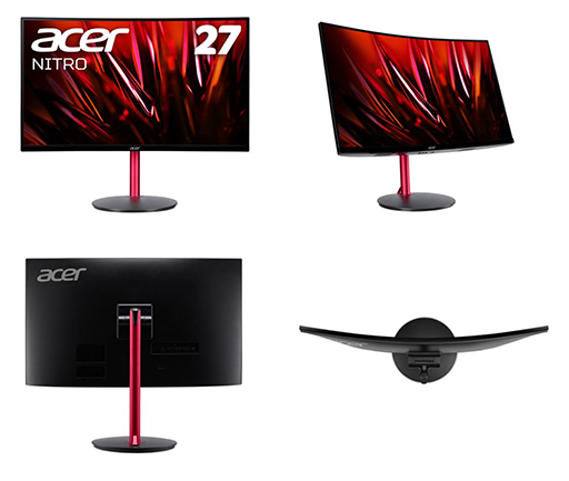 Acer，2560×1440ドット，165Hz表示対応の27インチ湾曲型液晶