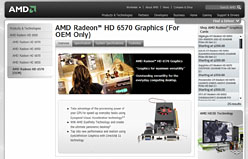 画像ギャラリー No.003のサムネイル画像 / AMD,OEM向けGPU「Radeon HD 6670・6570・6450」の製品ページを公開。「Turks」「Caicos」のスペックが明らかに