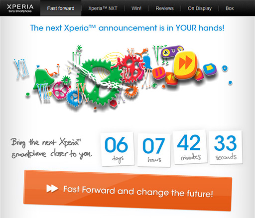 画像ギャラリー No.002のサムネイル画像 / クリックすると発表が近づく。「Xperia」新モデルの登場が20秒ずつ早まる“早送り”キャンペーン開催中