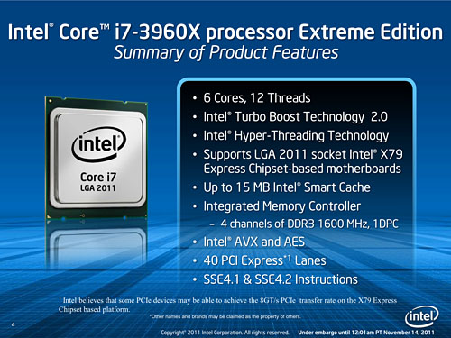 画像集#003のサムネイル/Intel，新世代ハイエンドCPU「Core i7-3000番台」を発表。Sandy Bridge-Eプラットフォーム，そのポイントをチェックする