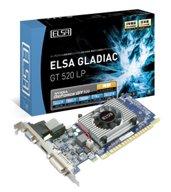 画像ギャラリー No.001のサムネイル画像 / ELSA,Low Profile対応で1スロット仕様のGT 520搭載カードを発売