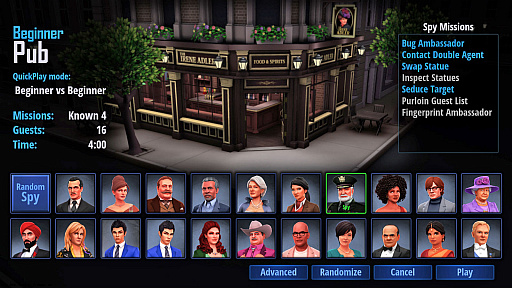 画像ギャラリー No.003のサムネイル画像 / NPCに紛れ込むスパイと,それを見破るスナイパーの駆け引きが楽しめる「SpyParty」のアーリーアクセス版が4月13日にリリース