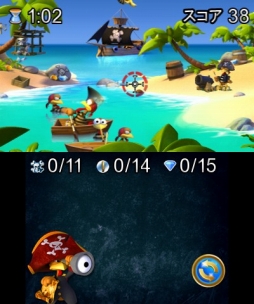 画像ギャラリー No.002のサムネイル画像 / 3DS用DLソフト「クレイジーチキン パイレーツ3D」が価格改定で100円に