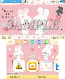 画像ギャラリー No.001のサムネイル画像 / 「Secret Rabbit」デザインの3DS用テーマ第2弾が本日配信に