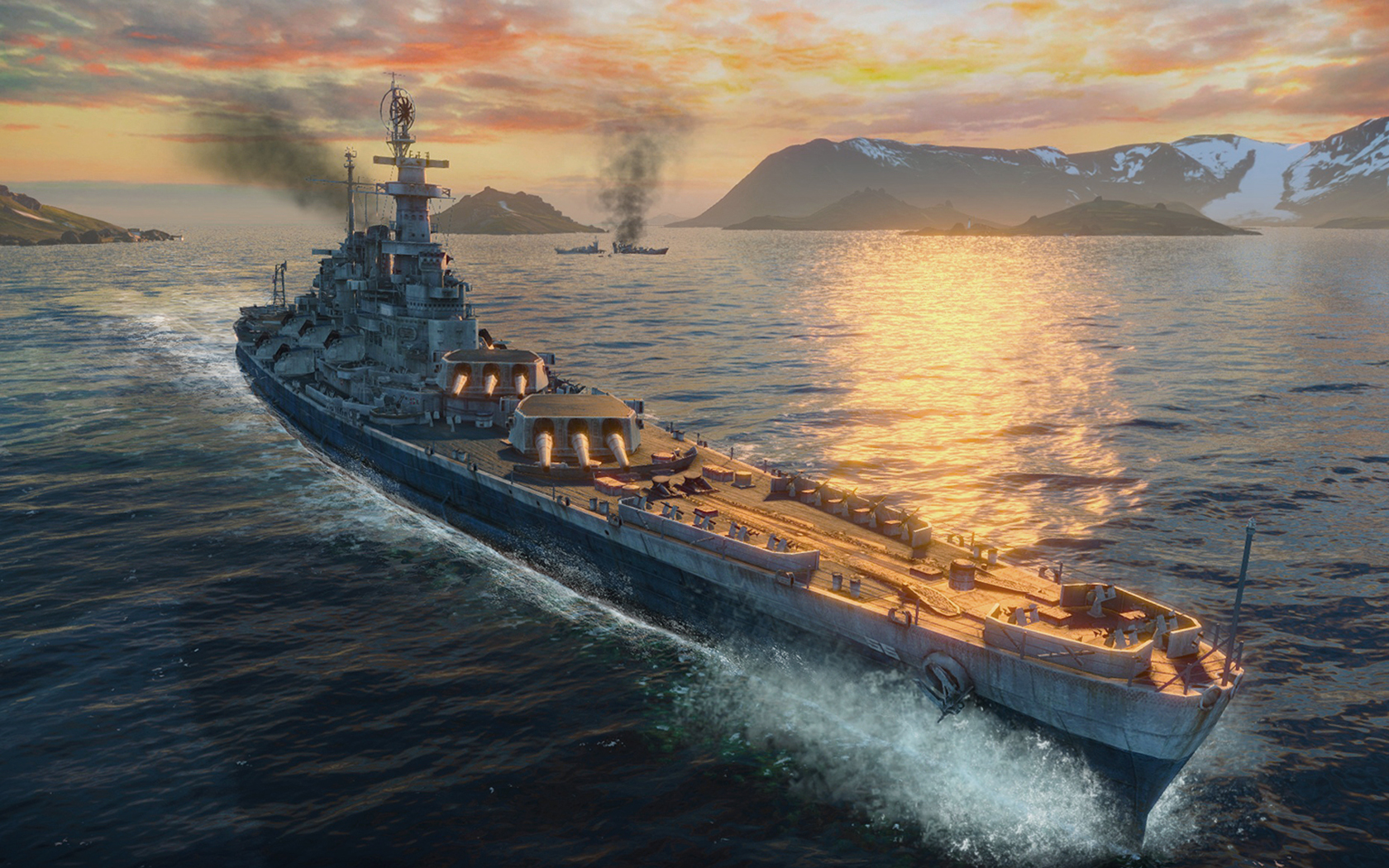 画像集一覧 Gamescom 戦艦 長門 の主砲が火を噴き 駆逐艦 吹雪 が縦横無尽に航行 World Of Warships のデモプレイで新情報が次々と明らかに