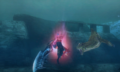 画像ギャラリー No.003のサムネイル画像 / 3DS「モンスターハンター3(トライ)G」,水中でのアクションも気になる武器カテゴリ6種類の概要を公開