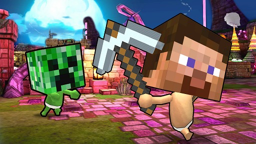 画像集#002のサムネイル/「Happy Wars」が「Minecraft」とコラボ。クリーパーの姿で敵を追いかけろ