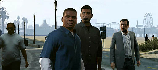 画像ギャラリー No.005のサムネイル画像 / 「Grand Theft Auto V」の最新ムービーを,現在分かっている範囲で細かく分析。3人の主人公が暮らす街,ロスサントスの日常風景とは