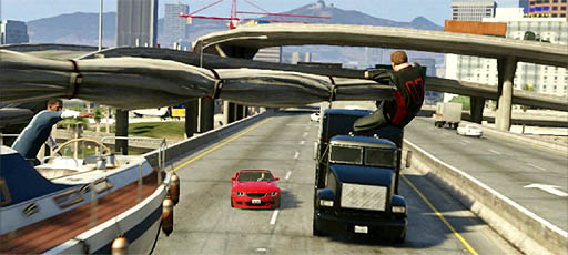 画像ギャラリー No.006のサムネイル画像 / 「Grand Theft Auto V」の最新ムービーを,現在分かっている範囲で細かく分析。3人の主人公が暮らす街,ロスサントスの日常風景とは