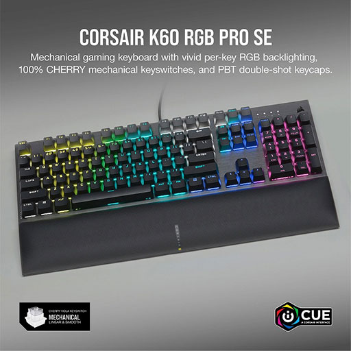 画像ギャラリー No.001のサムネイル画像 / 「Cherry VIOLA」キースイッチ採用のCorsair製日本語フルキーボード「K60 RGB PRO SE」が国内発売