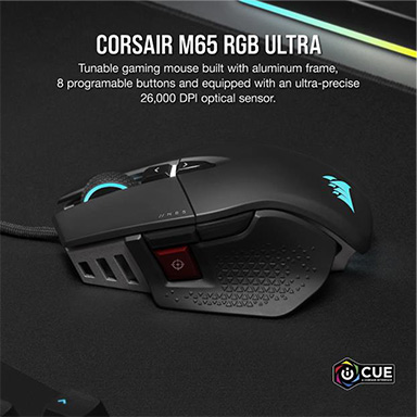 Corsair製新型ワイヤードマウス「M65 RGB Ultra」が国内発売。独自センサー「MARKSMAN」採用のFPS向けマウス
