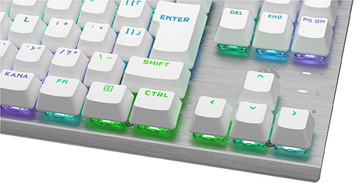 画像集 No.005のサムネイル画像 / 独自の光学式キースイッチを採用したCorsair製10キーレスキーボードに白色モデルが登場
