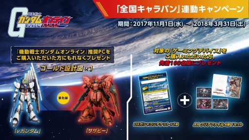 ガンダムオンライン 推奨pcキャンペーンを実施 Pc100台プレゼントキャンペーンも