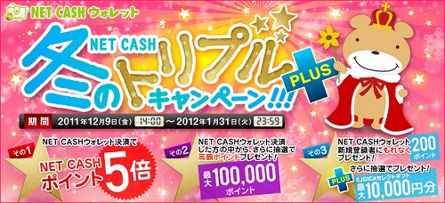 画像ギャラリー No.003のサムネイル画像 / 「NET CASH」抽選で最大10万ポイントが当たるなどのキャンペーン