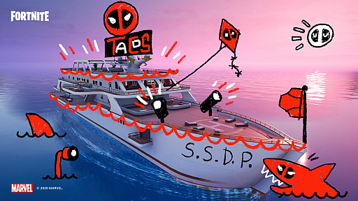 画像ギャラリー No.003のサムネイル画像 / 「フォートナイト」に「デッドプール」のコスチュームが登場。「ザ・ヨット」もデッドプール仕様に