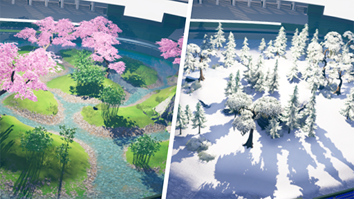 画像集 No.004のサムネイル画像 / ゲーム型メタバース「Fortnite」に東京ドームをモデルとしたマップ「Tokyo Dome WARS」が登場。森林や雪原といった地形が出現