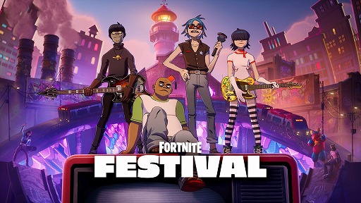 画像ギャラリー No.001のサムネイル画像 / 「Fortnite Festival」シーズン10のアイコンにバーチャルバンド「Gorillaz」を起用。ヌードル,2D,ラッセル,マードックのコスチュームが登場