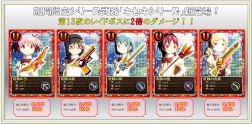 画像ギャラリー No.002のサムネイル画像 / 「魔法少女まどか☆マギカ オンライン」期間限定武器「キセキシリーズ」が登場