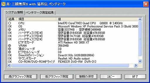画像ギャラリー No.006のサムネイル画像 / 「真・三國無双6 with 猛将伝」のベンチマークソフトを4GamerにUp。快適に動くかを確認して発売に備えよう