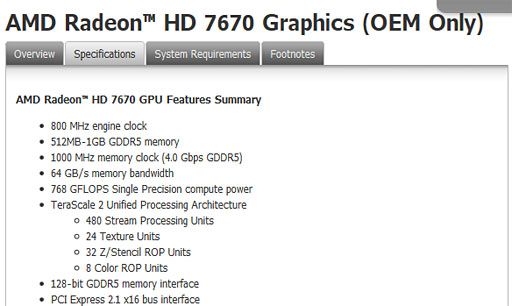 画像ギャラリー No.002のサムネイル画像 / AMD,OEM向けの「Radeon HD 7670」を製品リストに追加。HD 6670のリネームか