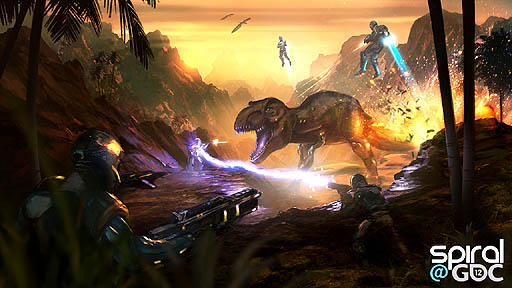 画像集#002のサムネイル/「ORION: Dino Beatdown」の制作が発表。ジェットパックを背負って恐竜と戦うアクションゲームの新作