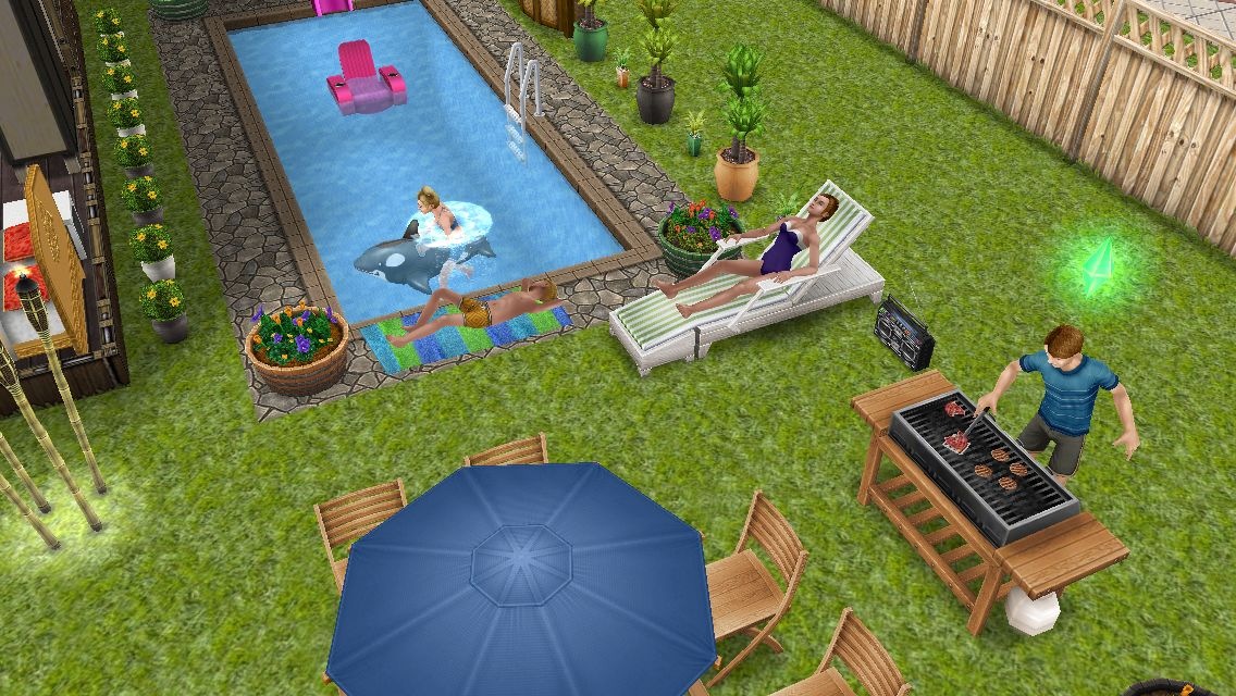 画像集 001 The Sims フリープレイ がアップデート 自宅の庭にプールを作