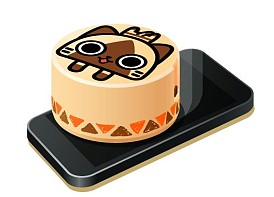 画像ギャラリー No.002のサムネイル画像 / 「アイルー」デザインのスマホ/タブレット用ロボットクリーナーが7月26日発売