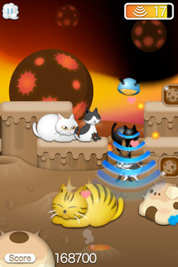 画像ギャラリー No.006のサムネイル画像 / iOS用アプリ「ネコアップ2」が,5月29日に配信。UFOに乗って猫達を集めよう