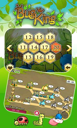 画像ギャラリー No.002のサムネイル画像 / 戦略型パズルゲーム「BugKing」が配信。仲間を増やして陣地を広げよう