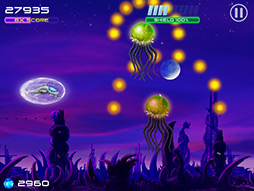 画像ギャラリー No.006のサムネイル画像 / 自機を強化して高得点を目指せ。iOS向け横スクロールSTG「J.A.M.」を紹介する「(ほぼ)日刊スマホゲーム通信」第121回