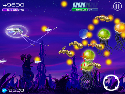 画像ギャラリー No.010のサムネイル画像 / 自機を強化して高得点を目指せ。iOS向け横スクロールSTG「J.A.M.」を紹介する「(ほぼ)日刊スマホゲーム通信」第121回